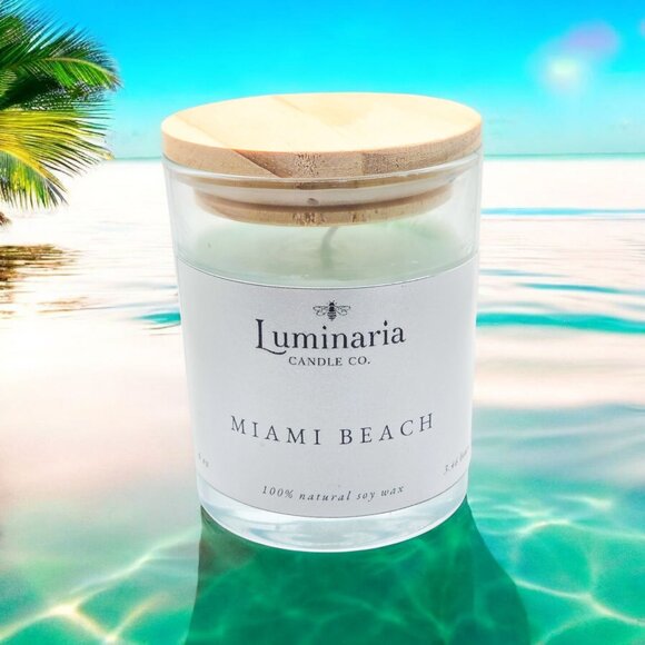 Luminaria Candle Co, Miami Beach Soy Wax Candle 8oz - Picture 1 of 12